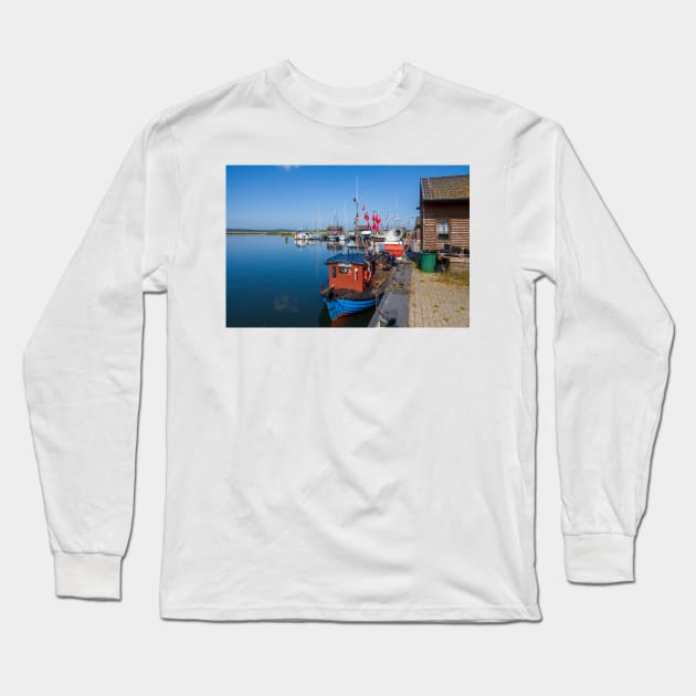 Harbor, Gager, Ruegen, Mecklenburg-Western Pomerania, Germany, Ruegen Island Long Sleeve T-Shirt by Kruegerfoto